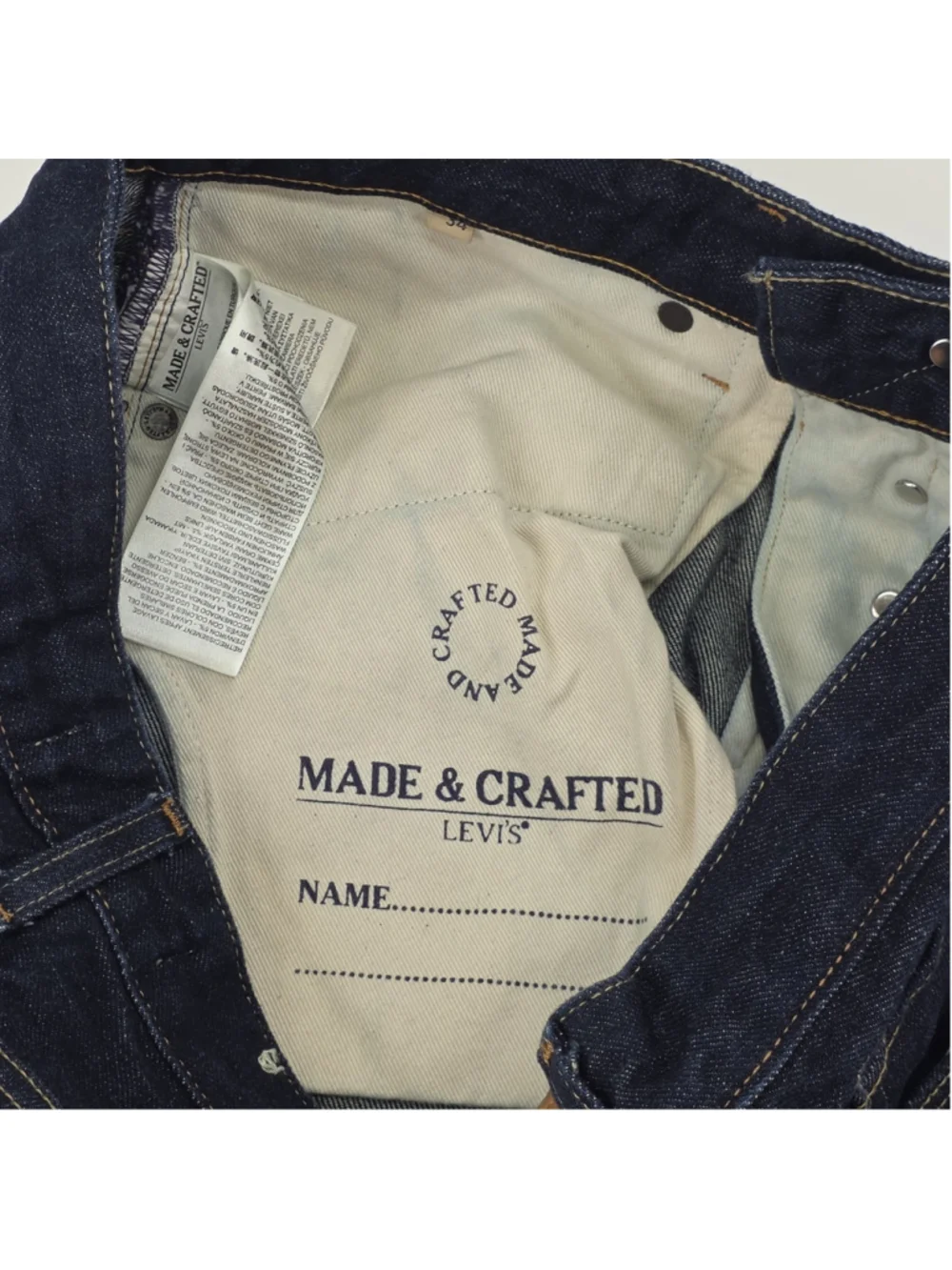 Levi's Made & Crafted Ruler Straight Jeans 34x32 Dark Indigo Button Fly 100%...